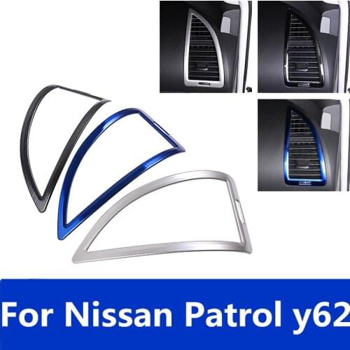 Air outlet frame control navigation decorative frame front air outlet sequin interior car Accessories For Nissan Patrol y62