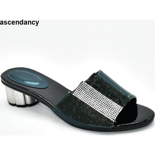 Ladies Shoes Summer Slippers Good Quality Italian Women Wedding Shoes Decorated with Rhinestone Daily Slippers for Ladies Shoes