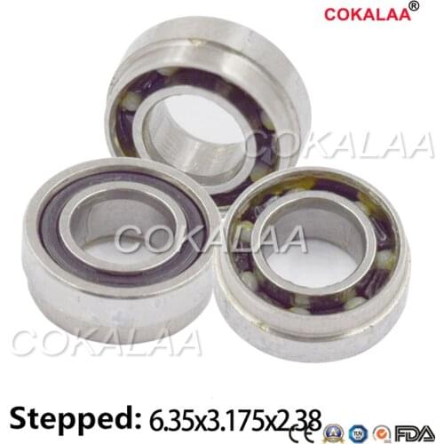 10pcs 3.17*6.35*2.38mm dental high speed handpiece ceramic balls bearing with stepped dust cover for Kavo handpiece