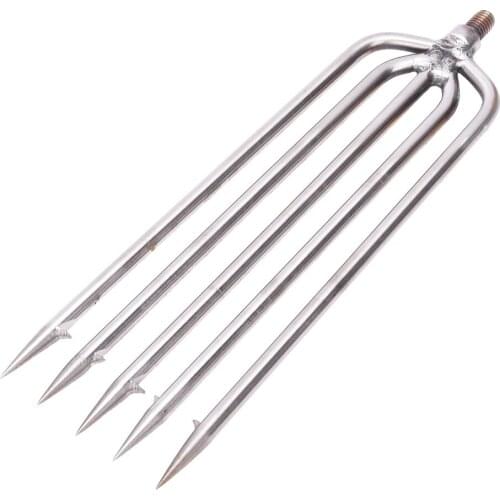 2pcs Stainless Steel 3 Prongs Harpoon Gig Gaff Hook Barb Fish Spear For Outdoor Fishing Tackle Universal Matching Small And Hard