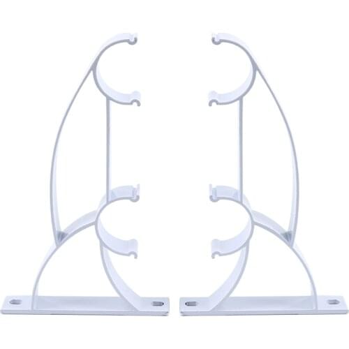 2Pcs Double Curtain Rod Bracket Aluminum Alloy Roman Blind Track Bracket Metal Durable Base Rod