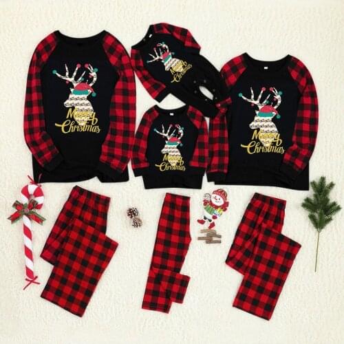 2020 Christmas Man Daddy Print Blouse Tops And Pants Xmas Family Clothes Pajamas Warm Christmas Parent-child Set F Fast Ship