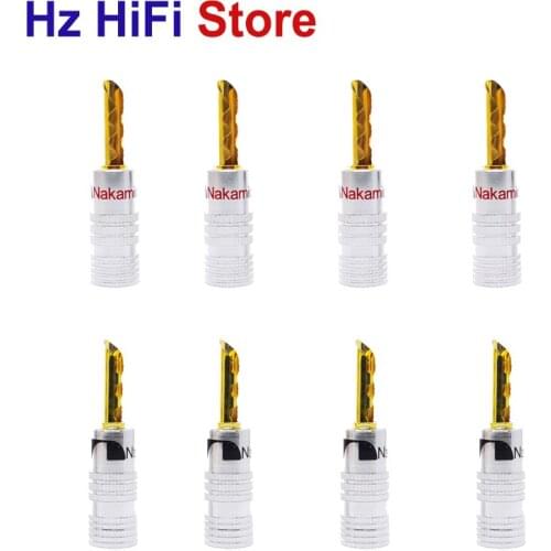 4Pair Nakamichi 4mm Banana Plug Connectors Adapter Wire Connector Banana Plug Gold Plated For Audio