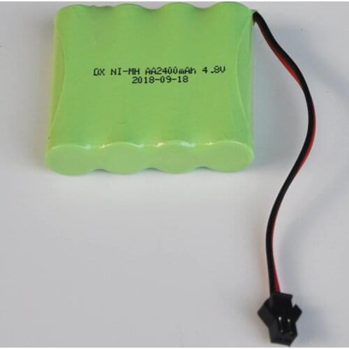 1-2PCS 2400mah Ni-Mh 4.8V AA rechargeable battery pack AA cell for RC Car helicopter toys led light cordless phone SM plug