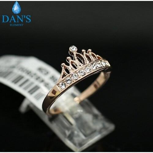 DANS ELEMENT Brand Fashion AAA Cubit Zirconia Crown Style Rings for women Gift Top Quality #RG94929