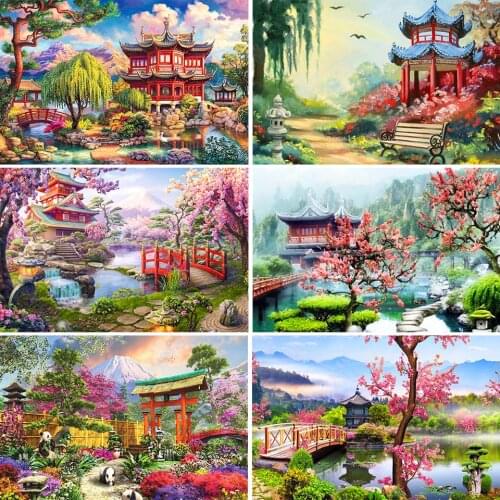 DIY 5D Diamond Painting Landscape House Cross Stitch Kit Full Embroidery Mosaic Art Picture of Rhinestones Craft Home Decor Sale