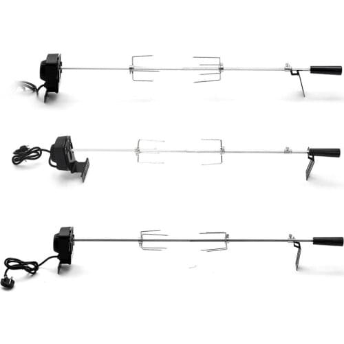 Stainless Steel Electric Automatic BBQ Grill Rotisserie BBQ Motor Spit Roaster Rod Meat Fork Set Outdoor Camping Cooking Tools