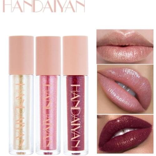 HANDAIYAN Shimmer Lip Gloss Long Lasting Glitter Lipgloss Waterproof Liquid Lipstick Moisturizer Lip Gloss Lip Makeup TSLM1