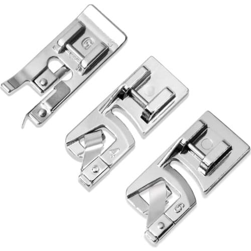 KAOBUY 3PCS Hemming Foot Kit, Rolled Hem Presser Foot Sewing Machine Foot, Compatible With Sewing Machine （Low Shank