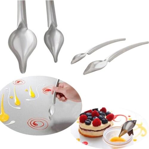 Creative Deco Chocolate Spoon Decorate Food Pen Tool Sauce Dessert Sushi Food Draw Tool Baking Accessories Cake Decorating Tools
