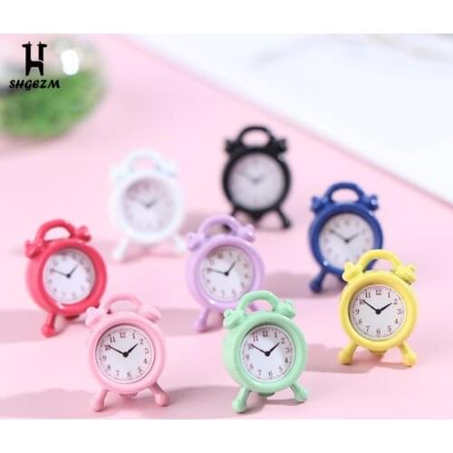 Mini Doll House Clock Metal Alarm Clock Dollhouse Miniature Toy Room Accessories Clock Alarm Clock Doll Mini Home Decoration