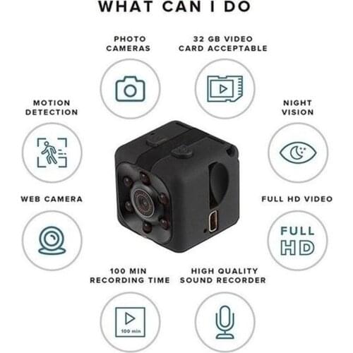 SQ11 Mini Micro Digital Camera 960P Camcorder Motion Sensor Camera Monitors for IOS Android Devices