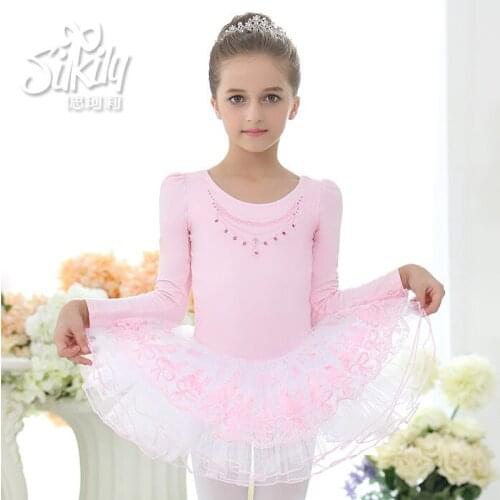 Girls Fashion Ballet Dancing Dress Girls Long Sleeve Children Swan Lake Performance Ballet Tutu Kids Ballet Dancing Skirt B-6902