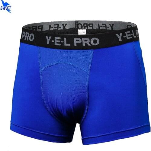 Men Breathable Quick Dry Underwear Tights Fitness Running Boxer Base Layer Football Soccer Skinny Sports Training Panties Shorts