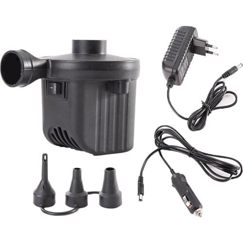 2021 New Electric Air Pump Potable Inflatable Compressor For Mattress Swimming Pool Fast Air Filling Inflator with 3 Nozzles