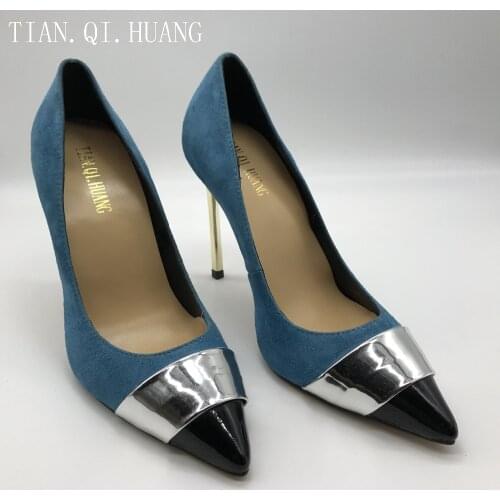 New Woman High Heels Pumps Wedding Bridal Shoes Black Heels Women Shoes High Heels Women Pumps Genuine leather TIAN.QI.HUANG