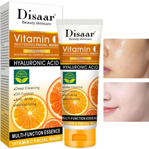 1Pcs Face Cleanser Moisturizing Oil-Control Deep Cleansing Remove Blackheads Acne Lifting Firming Vitamin C Skin Care 100ml