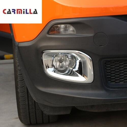 Front Fog Lights Cover Fit for Jeep Renegade 2015 - 2019 Front Fog Lights Lamp Foglight Sticker Cover Trim ABS Car Styling