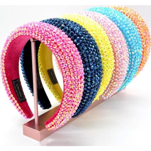 Adolph Baroque Sparkly big Crystal Headbands Padded Rhinestone Bridal Hairbands For Women Luxury Party Wedding Hair Accessories