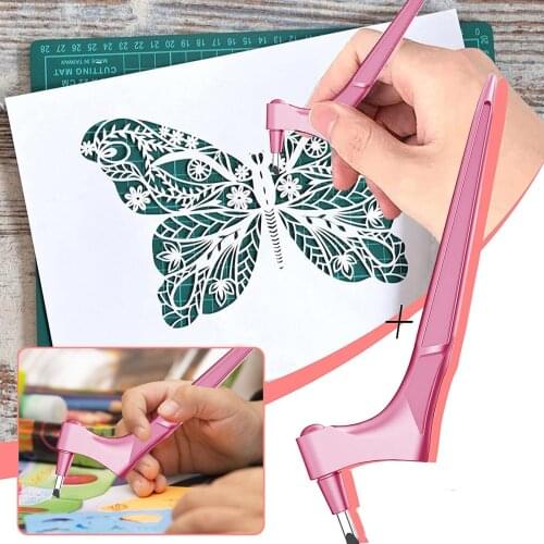 1pc Craft Cutting Tools Stainless Steel Craft Knives With 360Degree Rotating Plastic Scalpel Blade Stationery Utility Knife