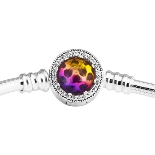 Radiant Hearts Bracelets with Coloured CZ 100% 925 Sterling-Silver-Jewelry Free Shipping
