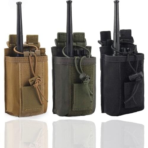 1000D Tactical Molle Walkie Talkie Pouch Adjustable Two Way Radios Holder Bag Portable Interphone Utility EDC Tool Bag