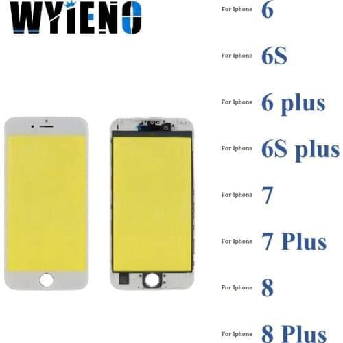 Wyieno For Iphone 6 6G 6S 7 7G 8 8G Plus Digitizer LCD Sensor Touch Screen Glass lens Panel With + Frame Bezel 10pcs/lot