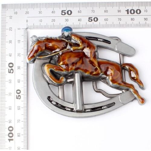 YongbaoDY Equestrian knight belt buckle colourful alloy flat buckle for 3.8-4cm k131