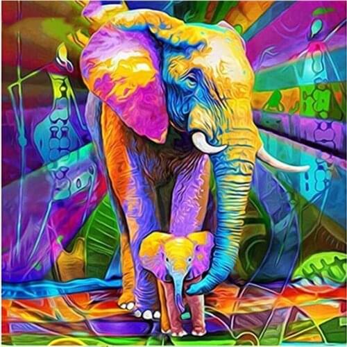 Yumeart DIY 5D Diamond Painting by Number Elephant Full Square Drill Diamond Embroidery Animal Mosaic Cross Stitch Handmade Gift