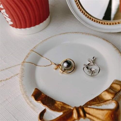 Factory Wholesale Real Solid S925 Sterling Silver Accessories DIY Jewelry Making Pearl Pendant For Women Charm Gift