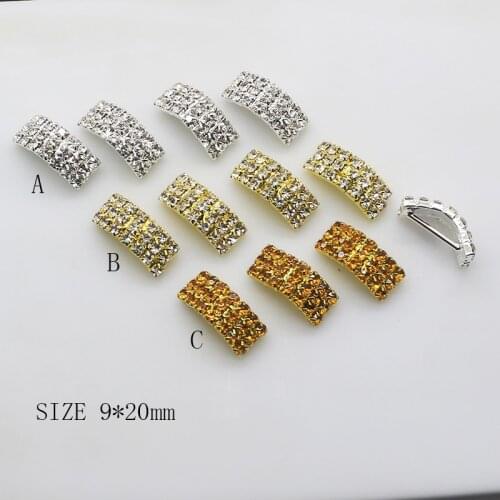 ZMASEY Real Direct Selling 10Pcs/Lot Metal Buckles 20mm*9mm*6mm Diamond Buckle DIY Sewing Arching Handwork Ribbon Accessories