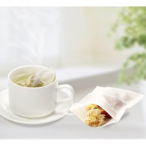 100 Pcs / set Disposable Non-woven Cook Herb Spice Tools Drawstring Multifunction Empty Tea Bags Filter Gadgets