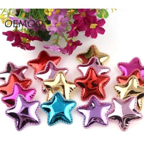 12PCS PU Fabric Patches Padded Star Shape Felt Garment Appliques Padded Felt Appliques Hair Hat Decorative Ornament