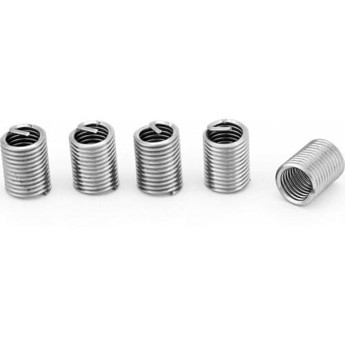 50Pcs Stainless Steel Coiled Wire Helical Screw Thread Inserts Thread Repair Insert M6 x 1.0 x 2.5D Screw Bushing High Quality