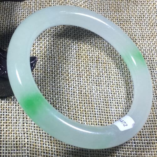 58.2mm Certified (Grade A) Natural ice Green Jadeite JADE Bracelet Bangle 05472