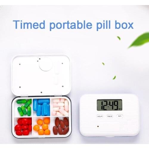 6 Grid Intelligent Medication Reminders Pill Box Alarm Timer Electronic Timing Pill Case Medicine Holder Organizer