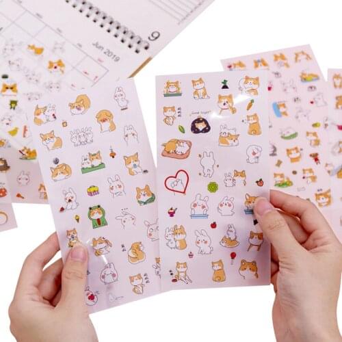 Free shipping20packs/lot Cartoon Scrapbooking Creative Transparent Pvc Stickers Diary Decorative Stickers For Children Room