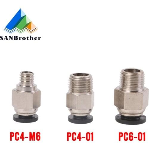 3D Printer Parts Pneumatic Connectors Bowden Extruder J-head Hotend for OD 4mm or 6mm PTFE Tube Quick Coupler j-head Fittings