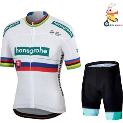 2020 Boys Cycling Jersey Set Kids Outdoor Sportswear Bike Bike Clothing Short sleeve classic black Breathable Un Summer Children