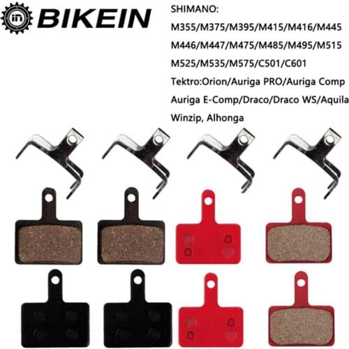 Bikein Bicycle 4 pairs of resin disc brake pads for Shimano m375 m395 m416 M445 m446 m485 M486 m515 m525 Orion Auriga Pro