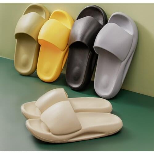 Indoor Comfortable Soft Slippers Men Women Non-slip Bathroom House Slipper Flat EVA Thick Sole Womens Sandal
