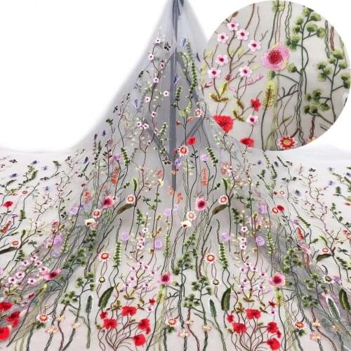 Hot-selling high-quality embroidered tulle lace embroidery, comfortable fabric, suitable for fashionable ladies' skirts/hx