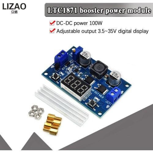 LTC1871 DC DC Step Up Booster Converter 3-35VDC to 3.5-35VDC + LED Voltmeter DC-DC Step Up Module Power Supply Voltage Regulator
