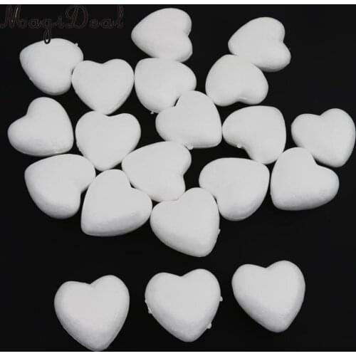 MagiDeal 20Pcs/Lot 60mm/80mm DIY White Modelling Craft Polystyrene Foam Love Heart Wedding Party Decor