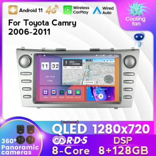MEKEDE 1280x720 6G+128G Android 10 4G LTE Car Radio Multimedia Navigation GPS for Toyota Camry 2006 2007 2008 2009 2010 2011