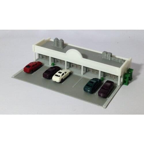Outland Models Shopping Centre / Mall w Parking Lot & Cars N Scale Train Railway