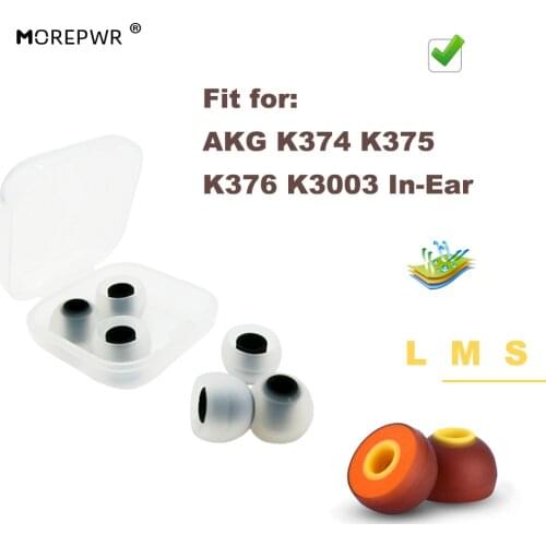 1 set of Replacement Silicone Tips Earbuds Eartips for AKG K374 K375 K376 K3003 K 374 375 376 3003 In-Ear Headset