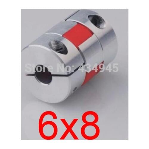 New 6x8 6mm 8mm aluminium flexible shaft Jaw spider Plum Coupling servo motor rolling ball screw coupler CNC Encoders D25 L30