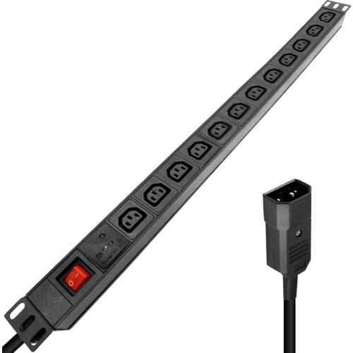 PDU Power Strip 12AC IEC C13 Socket Switch SPD Surge Protection 4000W 2M Cable For Server Network Cabinet Rack