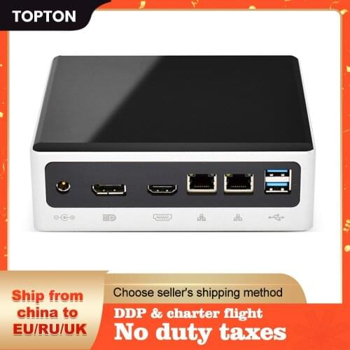 TOPTON 10th Gen Mini PC desktop Computer Intel i7-10510U 4 Core 2*DDR4 M.2 SSD 2*LANs 4K HTPC Windows 10 Linux 8*USB Type-C HD